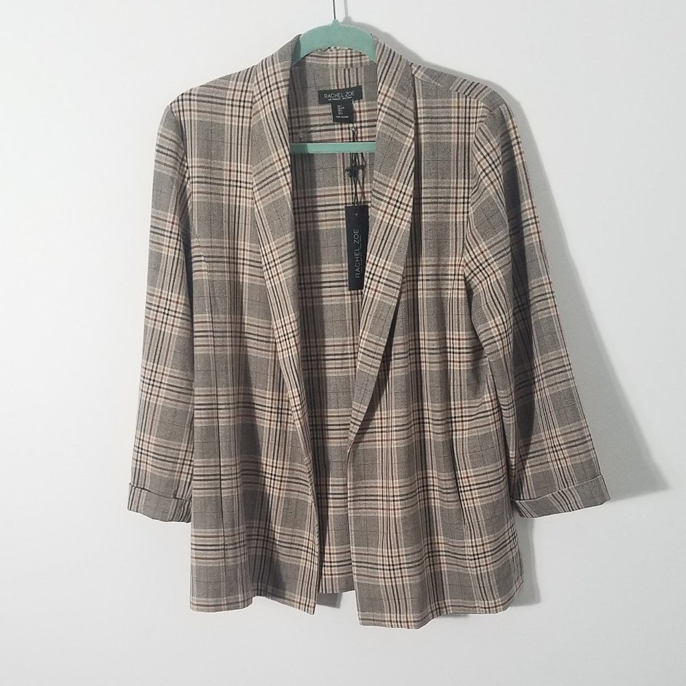 Rachel Zoe Plaid Open Relaxed Blazer